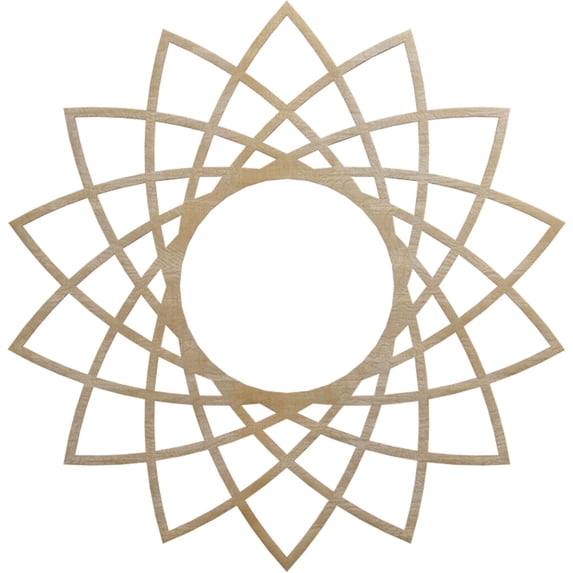 Ekena Millwork 30"OD x 11 1/2"ID x 1/4"T Eleanor Wood Fretwork Pierced Ceiling Medallion, Birch