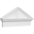 thumbnail image 1 of Ekena Millwork 30"W x 14-3/8"H x 2-3/4"P (Pitch 6/12) Peaked Cap Sunburst Architectural Grade PVC Combination Pediment, 1 of 8