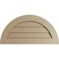 thumbnail image 1 of Ekena Millwork 30"W x 15"H Timberthane Rustic Smooth Half Round Faux Wood Non-Functional Gable Vent, Primed Tan, 1 of 5