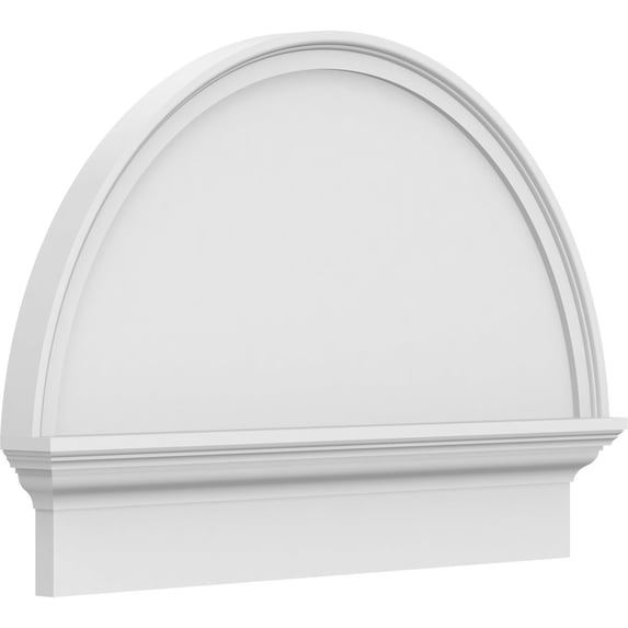 Ekena Millwork 30"W x 21-3/4"H x 2-3/4"P Half Round Smooth Architectural Grade PVC Combination Pediment
