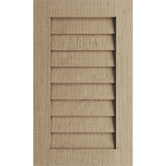 Ekena Millwork 30"W x 24"H Timberthane Rough Cedar Vertical Faux Wood Non-Functional Gable Vent, Primed Tan