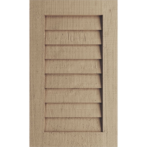 Ekena Millwork 30"W x 30"H Timberthane Rough Cedar Vertical Faux Wood Non-Functional Gable Vent, Primed Tan