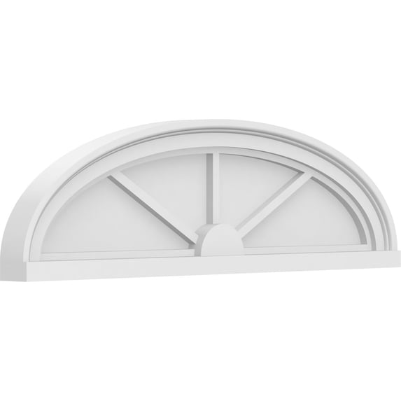 Ekena Millwork 30"W x 8-1/2"H x 2"P Elliptical 3 Spoke Architectural Grade PVC Pediment