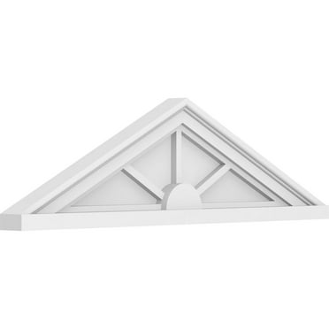 Ekena Millwork 30"W x 8-1/2"H x 2"P (Pitch 6/12) Peaked Cap 3 Spoke Architectural Grade PVC Pediment