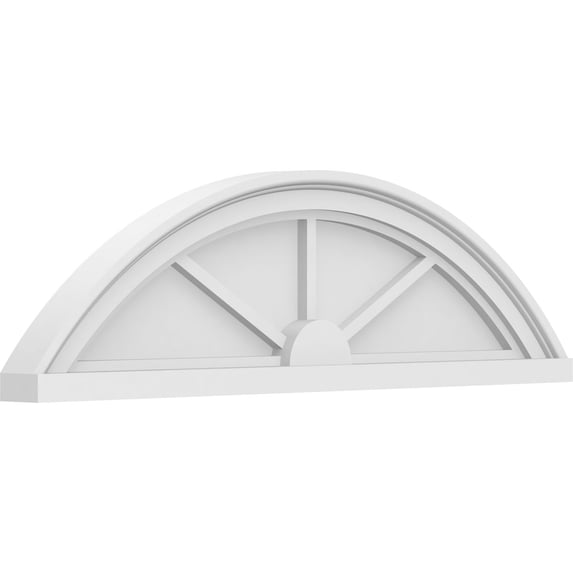 Ekena Millwork 30"W x 8-1/2"H x 2"P Segment Arch 3 Spoke Architectural Grade PVC Pediment