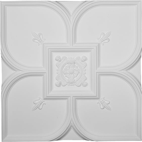 Ekena Millwork 31 1/2"W x 31 1/2"H x 2 3/8"P Fleur-de-lis Ceiling Tile (2-Pack)