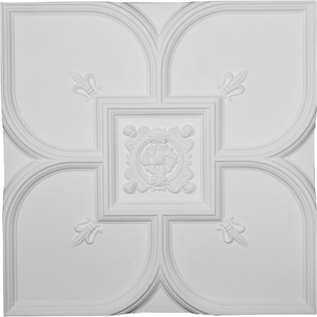 Ekena Millwork 31 1/2"W x 31 1/2"H x 2 3/8"P Fleur-de-lis Ceiling Tile
