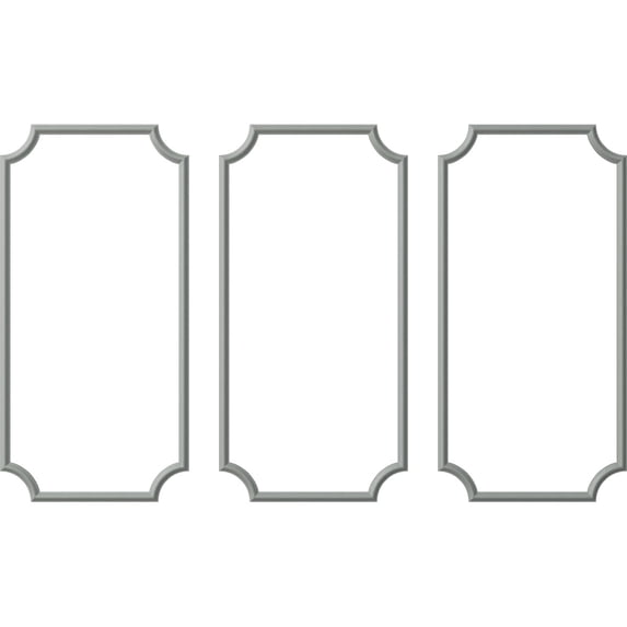 Ekena Millwork 31"W x 62"H Ashford Smooth Panel Moulding Kit (Triple Panel)