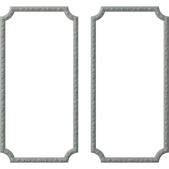 Ekena Millwork 31"W x 62"H Sussex Floral Panel Moulding Kit (Double Panel)