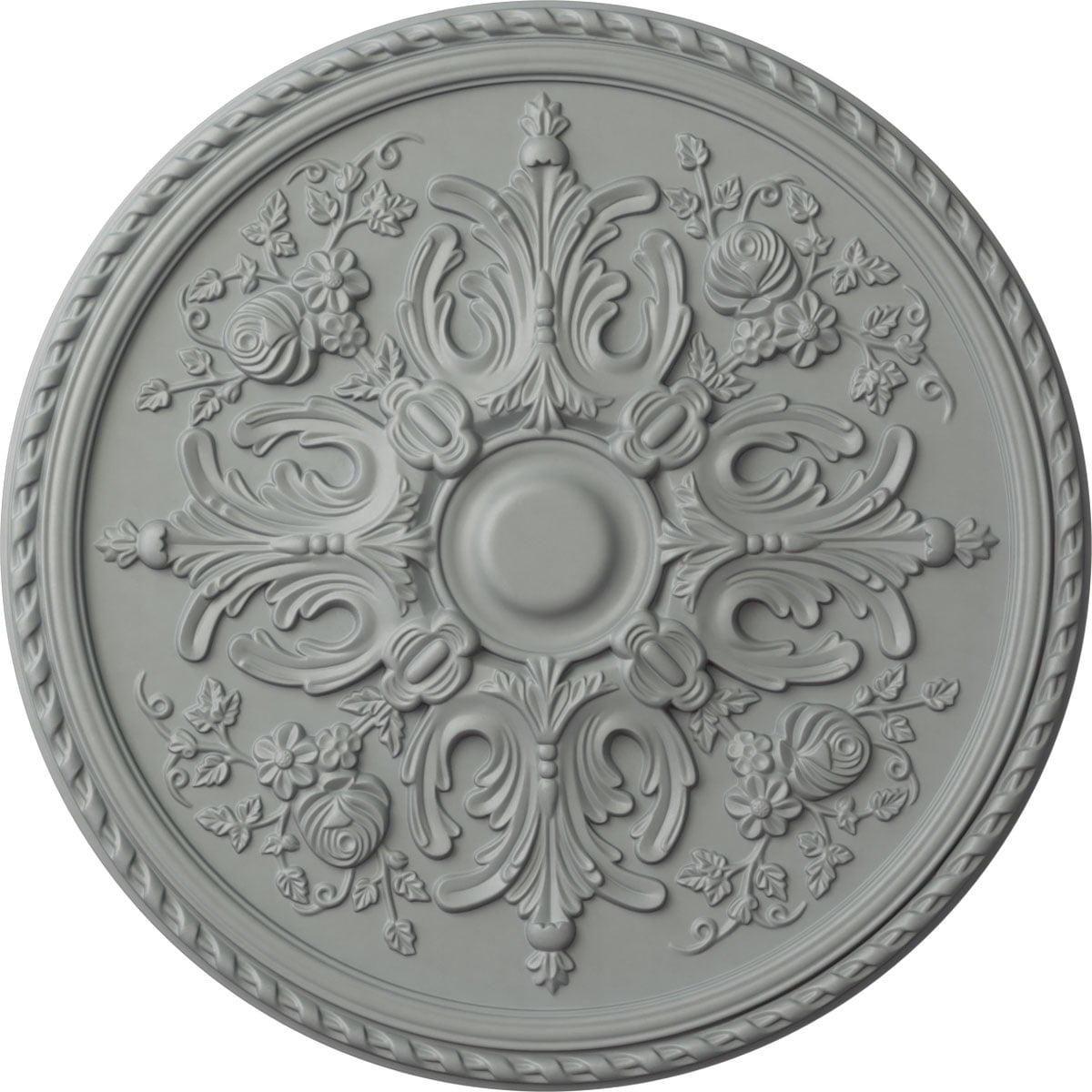 Bradford Primed Gray Urethane Ceiling Medallion, 32.63 inches