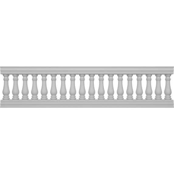 Ekena Millwork 32"H x 10'L Fiberthane Bradford Unassembled Balustrade Railing Kit, Style N (6 7/8" On-Center Spacing to Pass 4" Sphere Code)