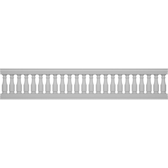Ekena Millwork 32"H x 13'L Fiberthane Hamilton Unassembled Balustrade Railing Kit, Style N (6 7/8" On-Center Spacing to Pass 4" Sphere Code)