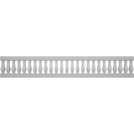 Ekena Millwork 32"H x 15'L Fiberthane Arcadian Unassembled Balustrade Railing Kit, Style N (7 3/8" On-Center Spacing to Pass 4" Sphere Code)