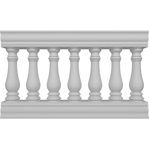 Ekena Millwork 32"H x 4'L Fiberthane Bradford Unassembled Balustrade Railing Kit, Style N (6 7/8" On-Center Spacing to Pass 4" Sphere Code)