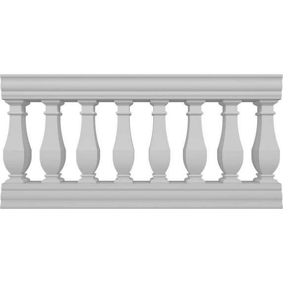 Ekena Millwork 32"H x 5'L Fiberthane Arcadian Unassembled Balustrade Railing Kit, Style N (7 3/8" On-Center Spacing to Pass 4" Sphere Code)