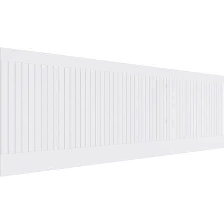 Ekena Millwork 32"H x 94 1/2"W Beadboard PVC Wainscot Paneling Kit