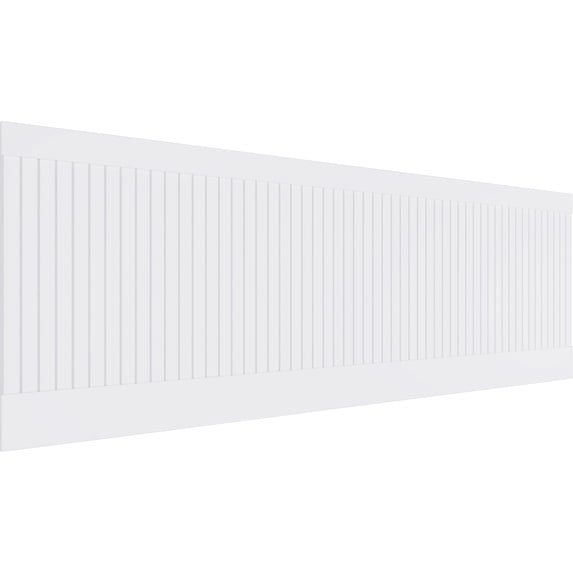Ekena Millwork 32"H x 94 1/2"W Beadboard PVC Wainscot Paneling Kit