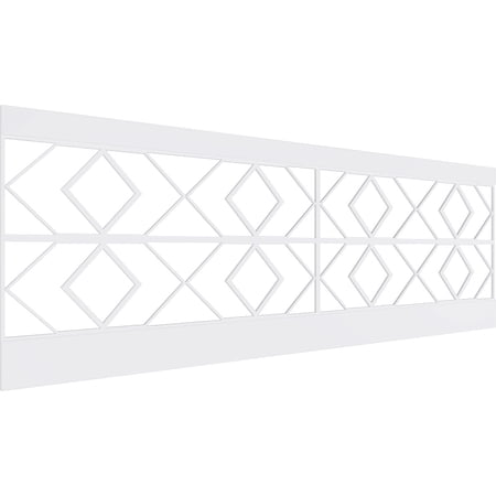 Ekena Millwork 32"H x 94 1/2"W Hillrose PVC Wainscot Paneling Kit