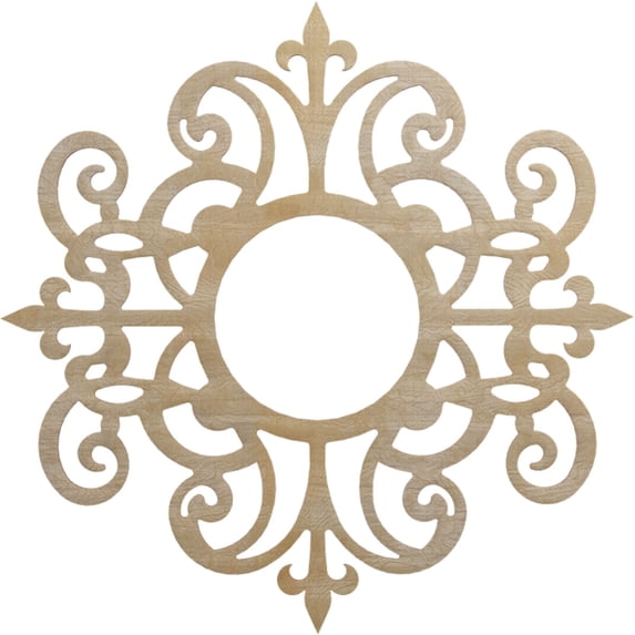 Ekena Millwork 32"OD x 10 3/8"ID x 1/4"T Dijon Wood Fretwork Pierced Ceiling Medallion, Birch