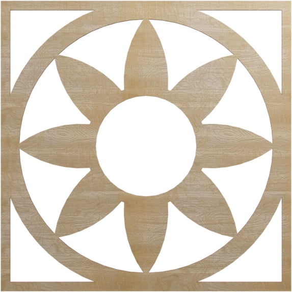Ekena Millwork 32"OD x 11 1/8"ID x 1/4"T Blume Wood Fretwork Pierced Ceiling Medallion, Birch