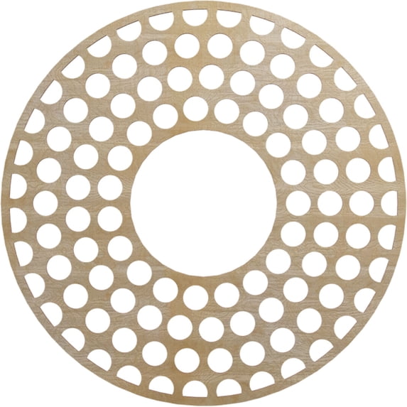 Ekena Millwork 32"OD x 11 5/8"ID x 1/4"T Fink Wood Fretwork Pierced Ceiling Medallion, Birch