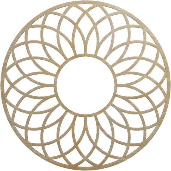 Ekena Millwork 32"OD x 11"ID x 1/4"T Cannes Wood Fretwork Pierced Ceiling Medallion, Hickory