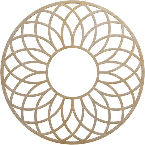 Ekena Millwork 32"OD x 11"ID x 3/8"T Cannes Wood Fretwork Pierced Ceiling Medallion, Hickory