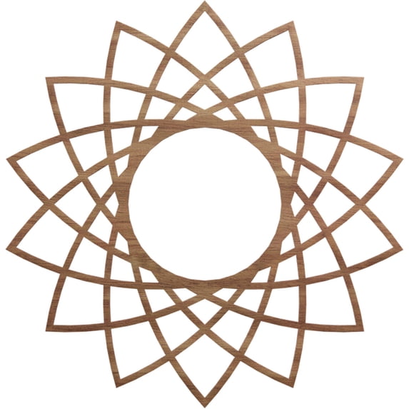 Ekena Millwork 32"OD x 12 3/8"ID x 3/8"T Eleanor Wood Fretwork Pierced Ceiling Medallion, Walnut