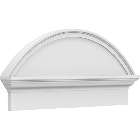 Ekena Millwork 32"W x 14-7/8"H x 2-3/4"P Segment Arch Smooth Architectural Grade PVC Combination Pediment