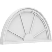 Ekena Millwork 32"W x 16"H x 2"P Half Round 4 Spoke Architectural Grade PVC Pediment