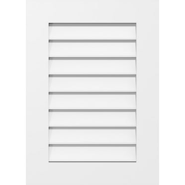 Ekena Millwork 32"W x 22"H Rectangle Surface Mount PVC Gable Vent: Non-Functional, w/ 3-1/2"W x 1"H Standard Frame