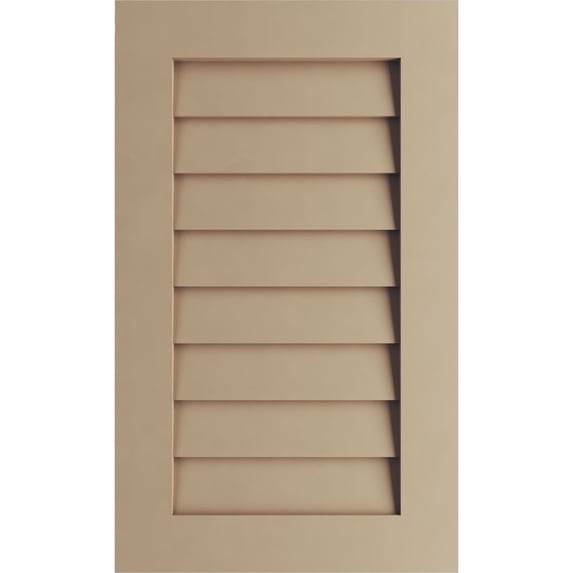 Ekena Millwork 32"W x 30"H Timberthane Rustic Smooth Vertical Faux Wood Non-Functional Gable Vent, Primed Tan