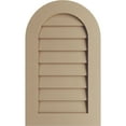thumbnail image 1 of Ekena Millwork 32"W x 42"H Timberthane Rustic Smooth Round Top Faux Wood Non-Functional Gable Vent, Primed Tan, 1 of 5