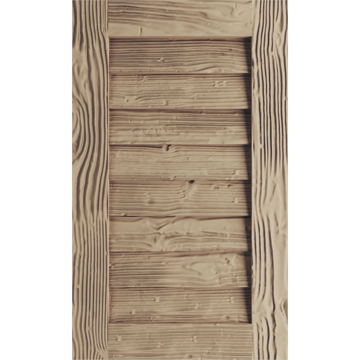 Ekena Millwork 32"W x 48"H Timberthane Sandblasted Vertical Faux Wood Non-Functional Gable Vent, Primed Tan