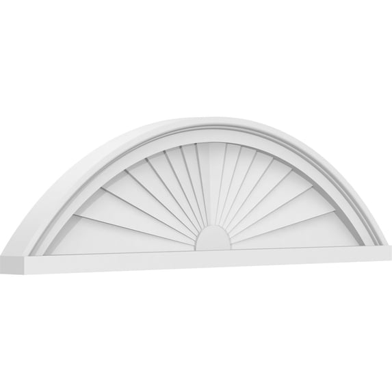 Ekena Millwork 32"W x 9"H x 2"P Segment Arch Sunburst Architectural Grade PVC Pediment