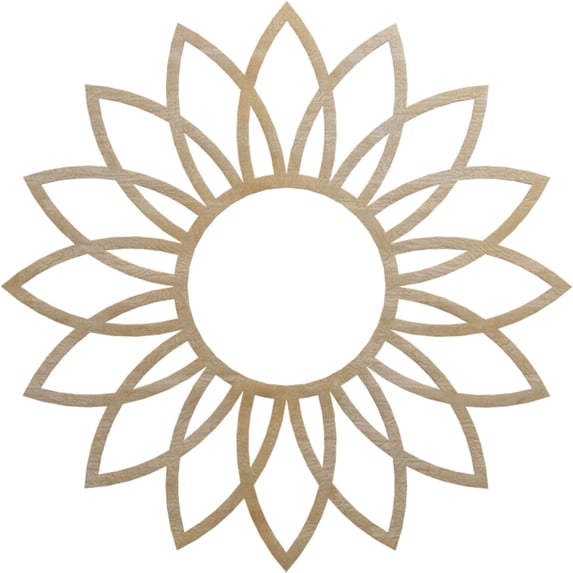 Ekena Millwork 34"OD x 11 7/8"ID x 3/8"T Daisy Wood Fretwork Pierced Ceiling Medallion, Birch