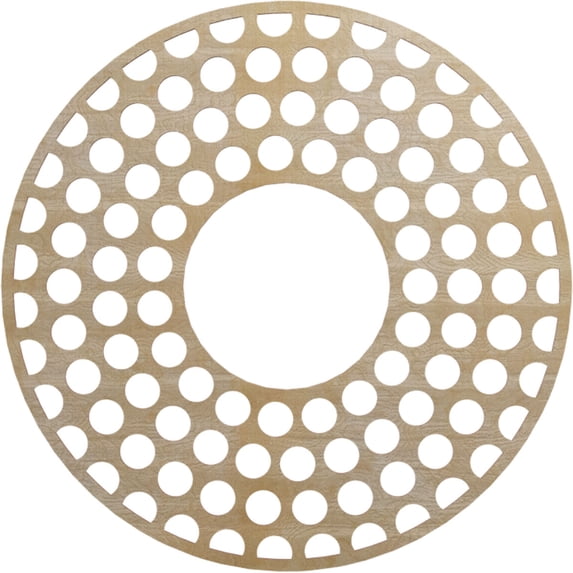 Ekena Millwork 34"OD x 12 3/8"ID x 1/4"T Fink Wood Fretwork Pierced Ceiling Medallion, Birch