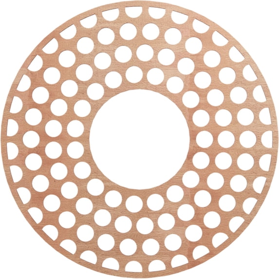 Ekena Millwork 34"OD x 12 3/8"ID x 1/4"T Fink Wood Fretwork Pierced Ceiling Medallion, Cherry