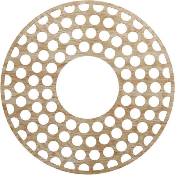 Ekena Millwork 34"OD x 12 3/8"ID x 1/4"T Fink Wood Fretwork Pierced Ceiling Medallion, Red Oak