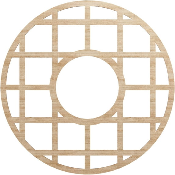 Ekena Millwork 34"OD x 12 3/8"ID x 1/4"T O'Neal Wood Fretwork Pierced Ceiling Medallion, Alder