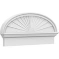 thumbnail image 1 of Ekena Millwork 34"W x 15-3/8"H x 2-3/4"P Elliptical Sunburst Architectural Grade PVC Combination Pediment, 1 of 7