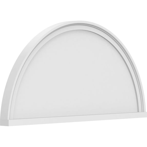 Ekena Millwork 34"W x 17"H x 2"P Half Round Smooth Architectural Grade PVC Pediment