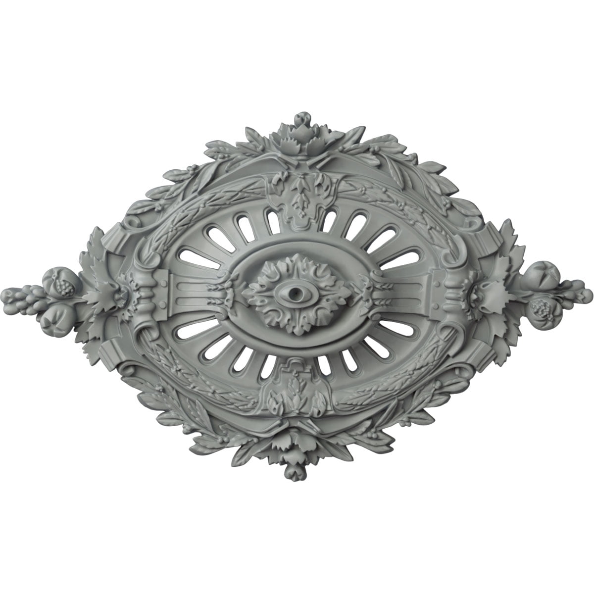 Antonio Primed Gray Polyurethane Oval Ceiling Medallion