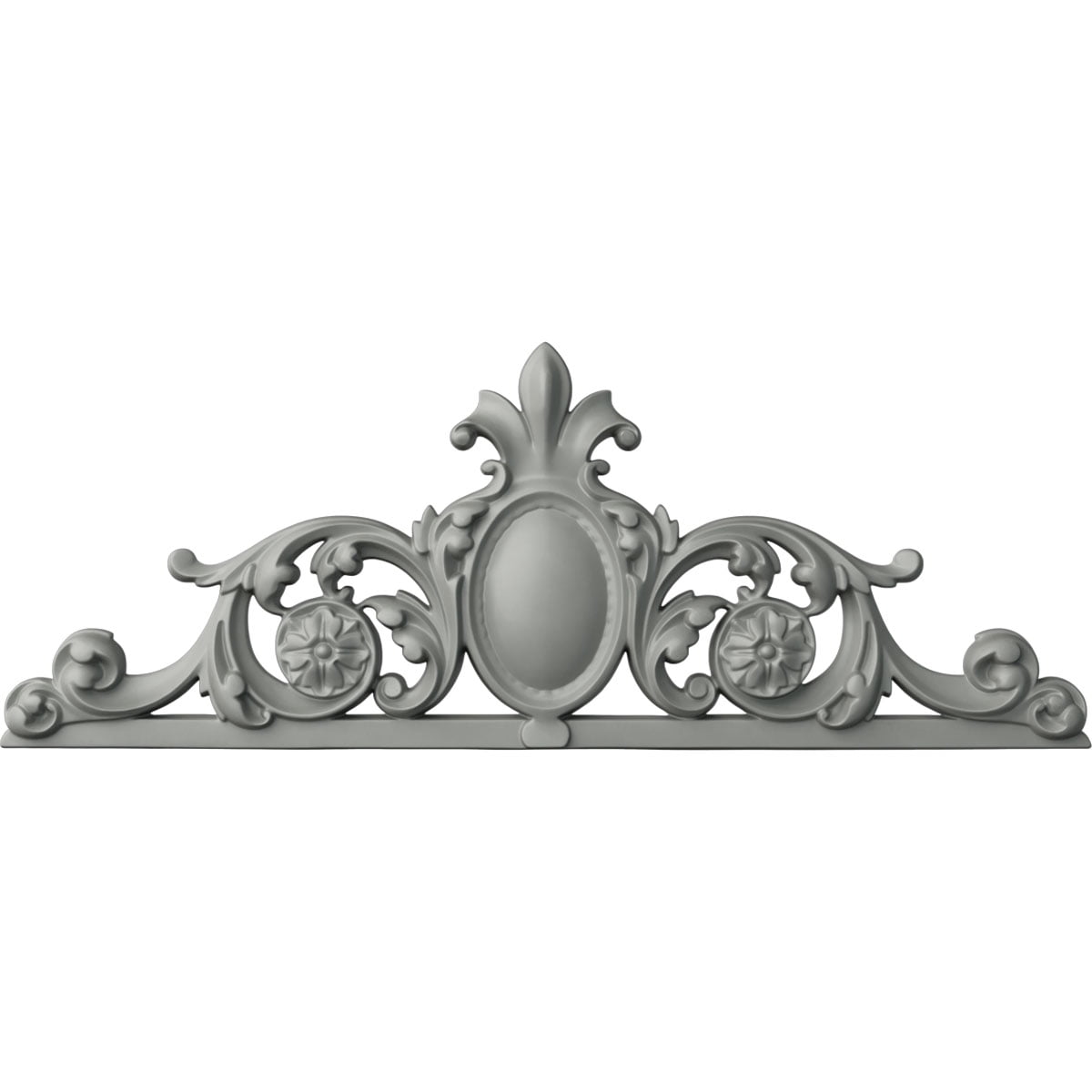 White Polyurethane Rectangular Crown Onlay with Scrolls
