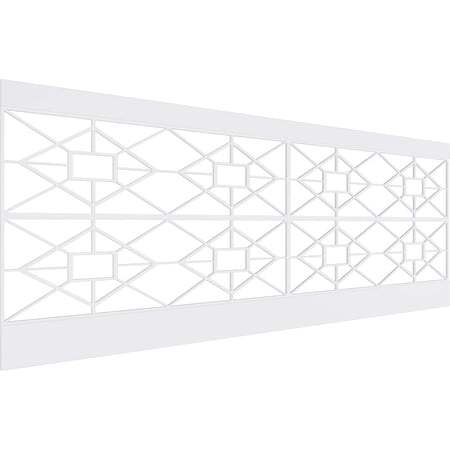 Ekena Millwork 36"H x 94 1/2"W Jamestown PVC Wainscot Paneling Kit