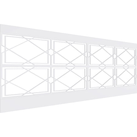 Ekena Millwork 36"H x 94 1/2"W Kiowa PVC Wainscot Paneling Kit