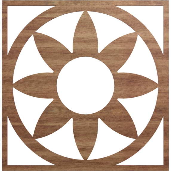Ekena Millwork 36"OD x 12 1/2"ID x 3/8"T Blume Wood Fretwork Pierced Ceiling Medallion, Walnut