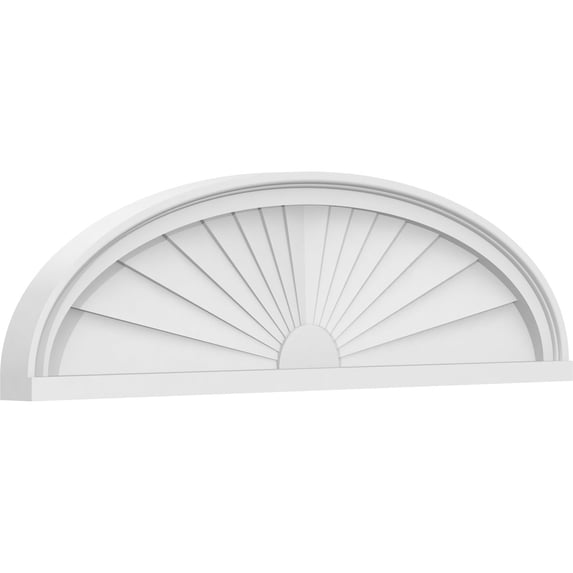 Ekena Millwork 36"W x 10"H x 2"P Elliptical Sunburst Architectural Grade PVC Pediment