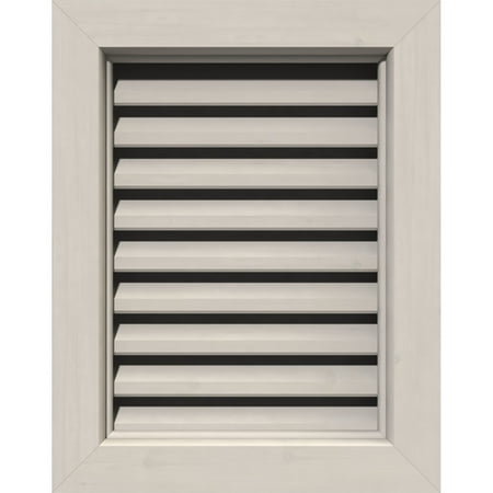 Ekena Millwork 36"W x 12"H Rectangle Gable Vent (41"W x 17"H Frame Size): Primed, Functional, Smooth Western Red Cedar Gable Vent w/ Brick Mould Face Frame