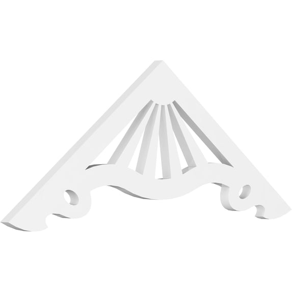 Ekena Millwork 36"W x 13 1/2"H x 1"P (9/12) Pitch Marshall Architectural Grade PVC Gable Pediment